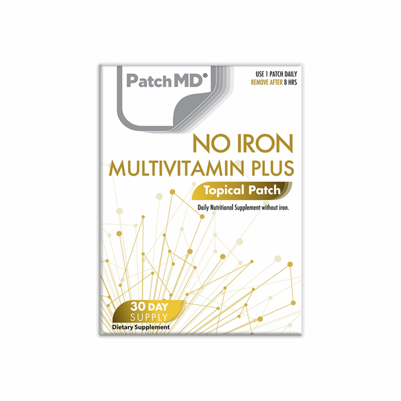 MultiVitamin Plus uden Jern | Topisk Plaster 30 dages forsyning | 30 Plastre | PatchMD