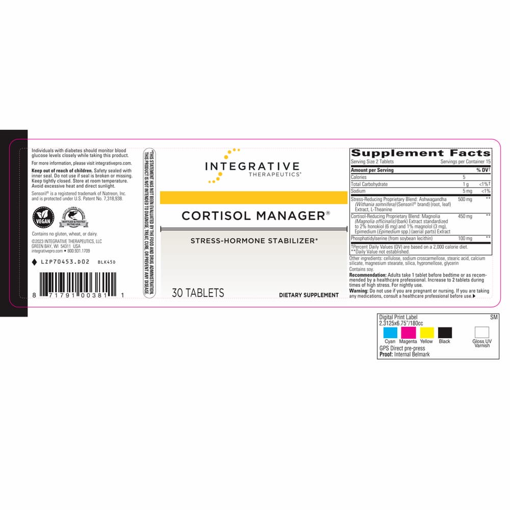 Cortisol Manager - 30 Tablets | Integrative Therapeutics
