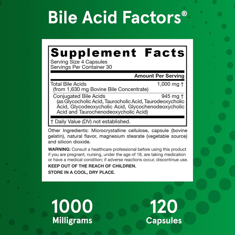 Bile Acid Factors - 120 Capsules | Jarrow Formulas