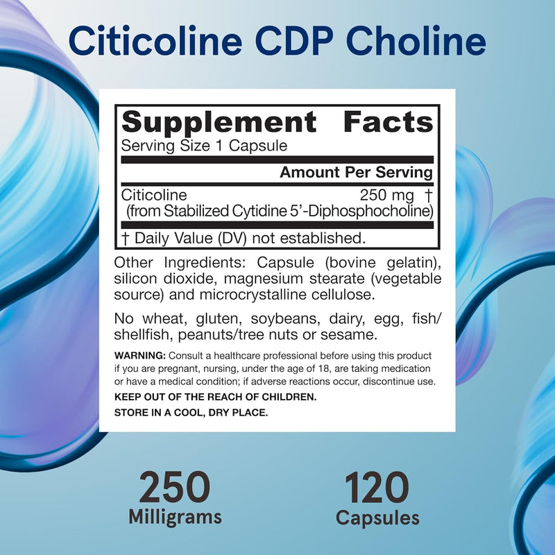 Citicoline CDP Choline | 250mg | 60 Kapsler | Jarrow Formulas