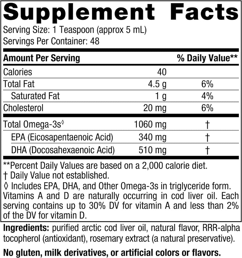 Arctic-D Cod Liver Oil | Aroma de capsuni | 237 ml | Nordic Naturals