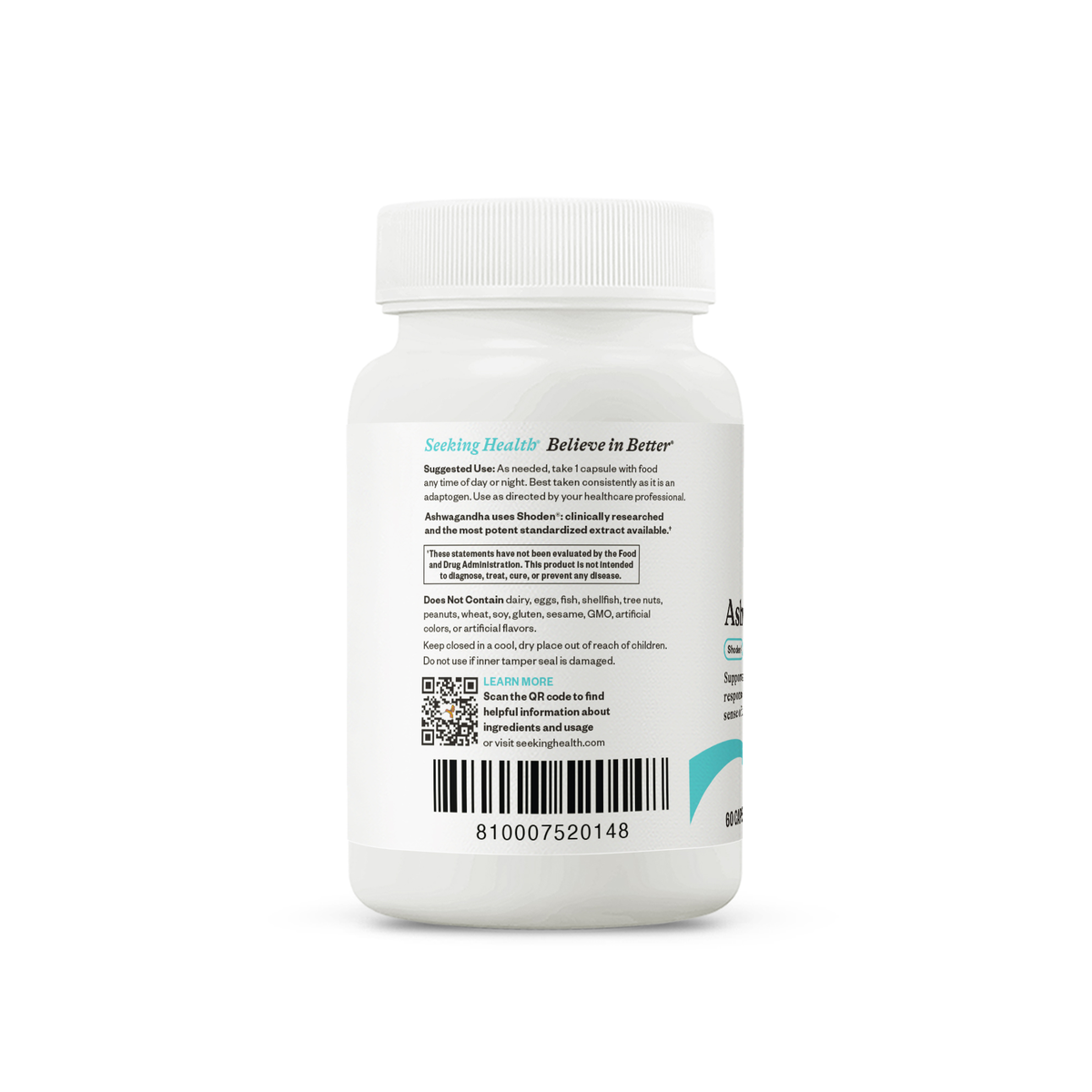 Ashwagandha Extract 467mg - 60 Capsules | Seeking Health