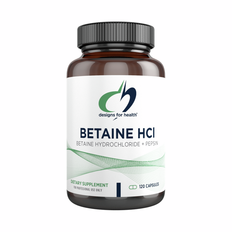 Betaina HCI cu Pepsina | 750mg | 120 Capsule | Designs For Health