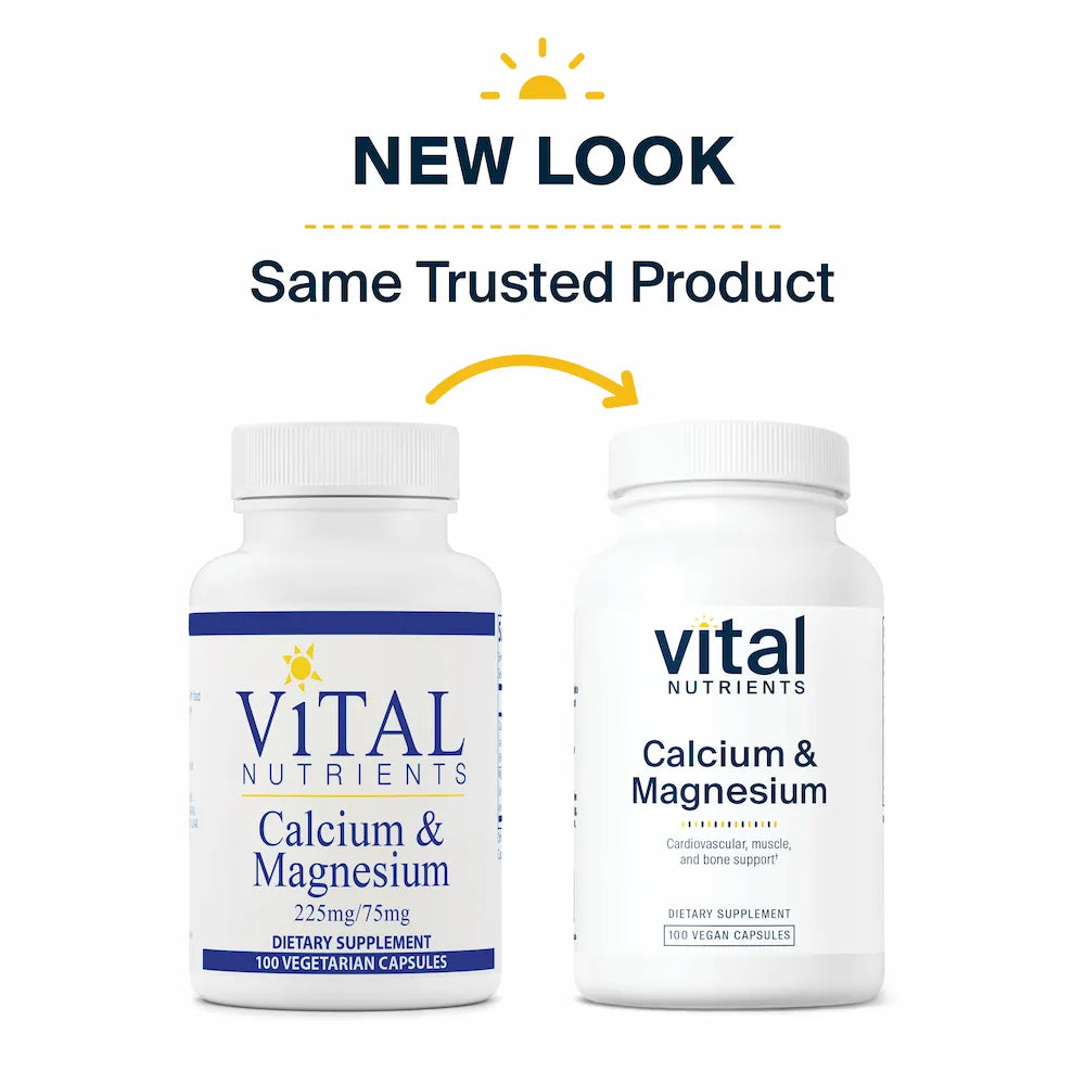 Calcium & Magnesium - 100 Capsules | Vital Nutrients