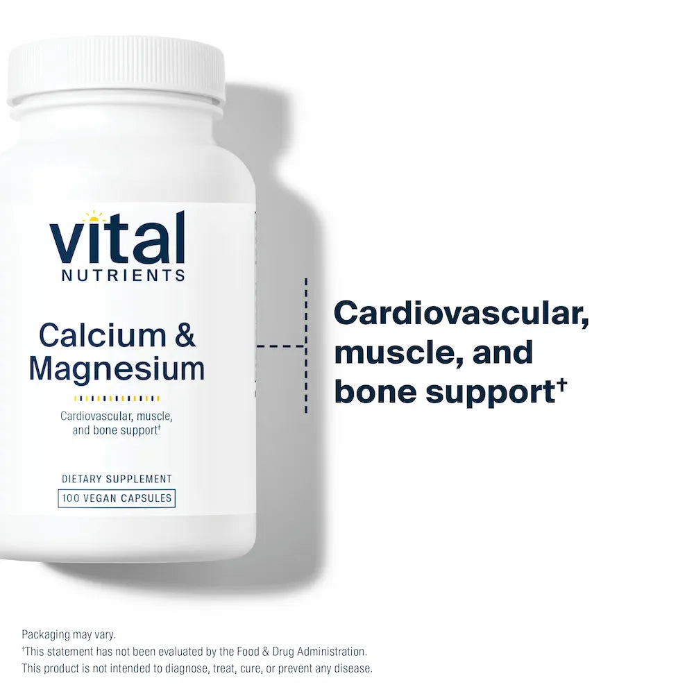Calcium & Magnesium - 100 Capsules | Vital Nutrients