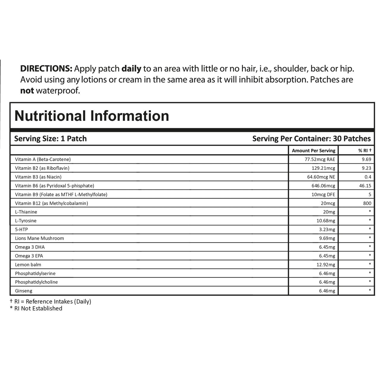 Focus Patch (Topical Patch 30 Day Supply) - 30 Patches | PatchMD