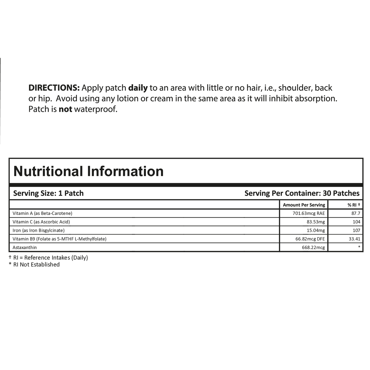 Iron Plus (Topical Patch 30 Ημερών) - 30 Υποδοχές | PatchMD