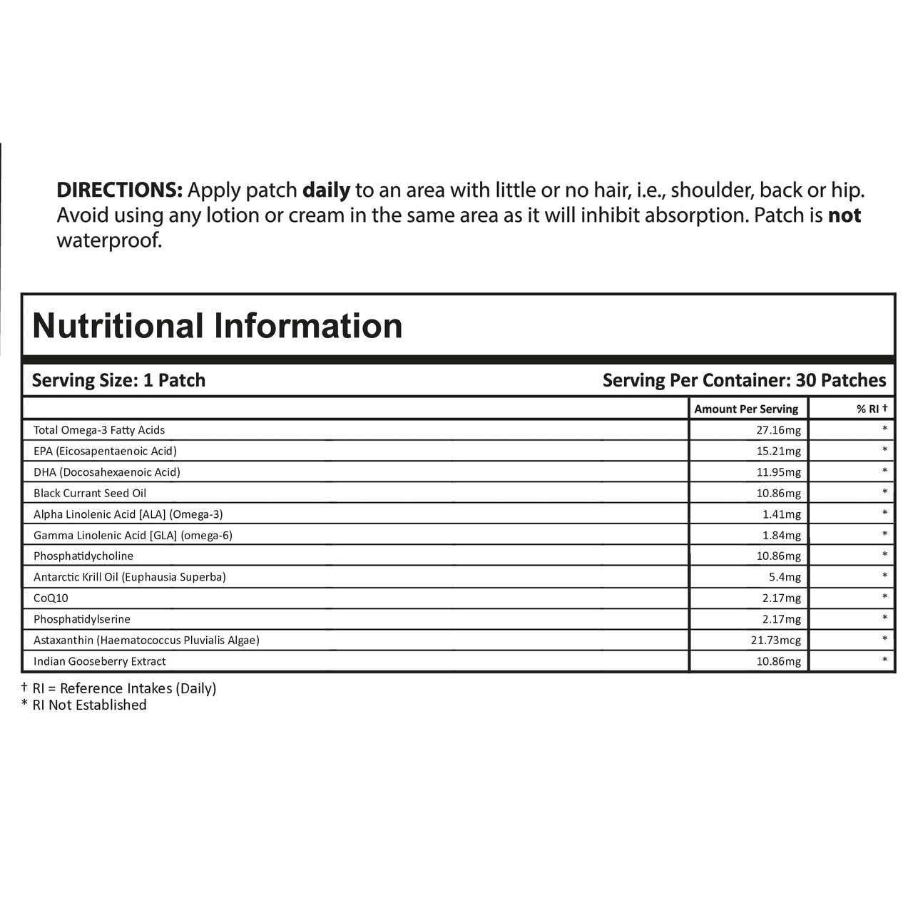 Omega-3 Plus (Topical Patch 30 Day Supply) - 30 Patches | PatchMD