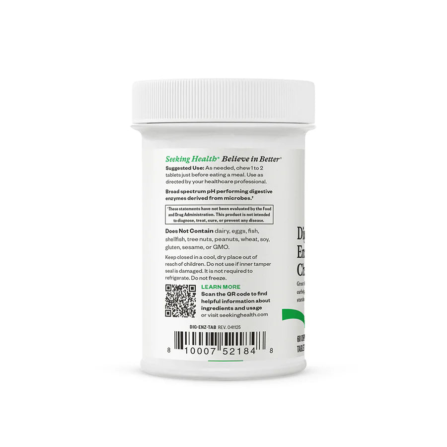Digestive Enzymes Chewable - 60 Tablets | Seeking Health