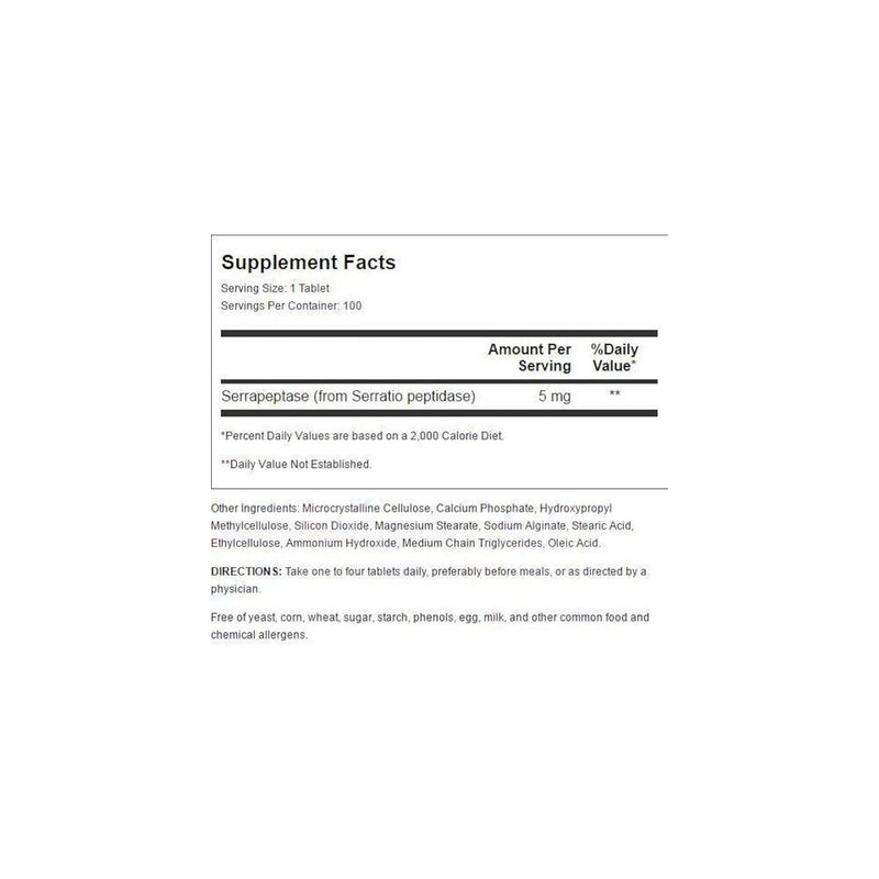 Serraflazyme (Serrapeptase) 10.000IU - 100 Tabletten | Ecological Formulas