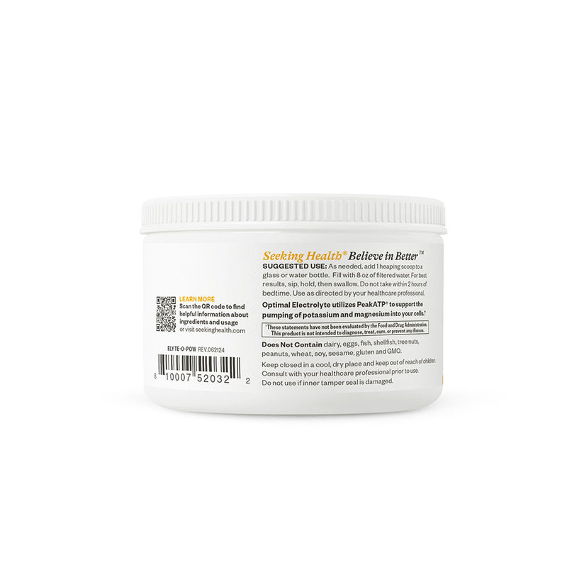 Électrolyte Optimal (Saveur Orange) - 244g | Seeking Health