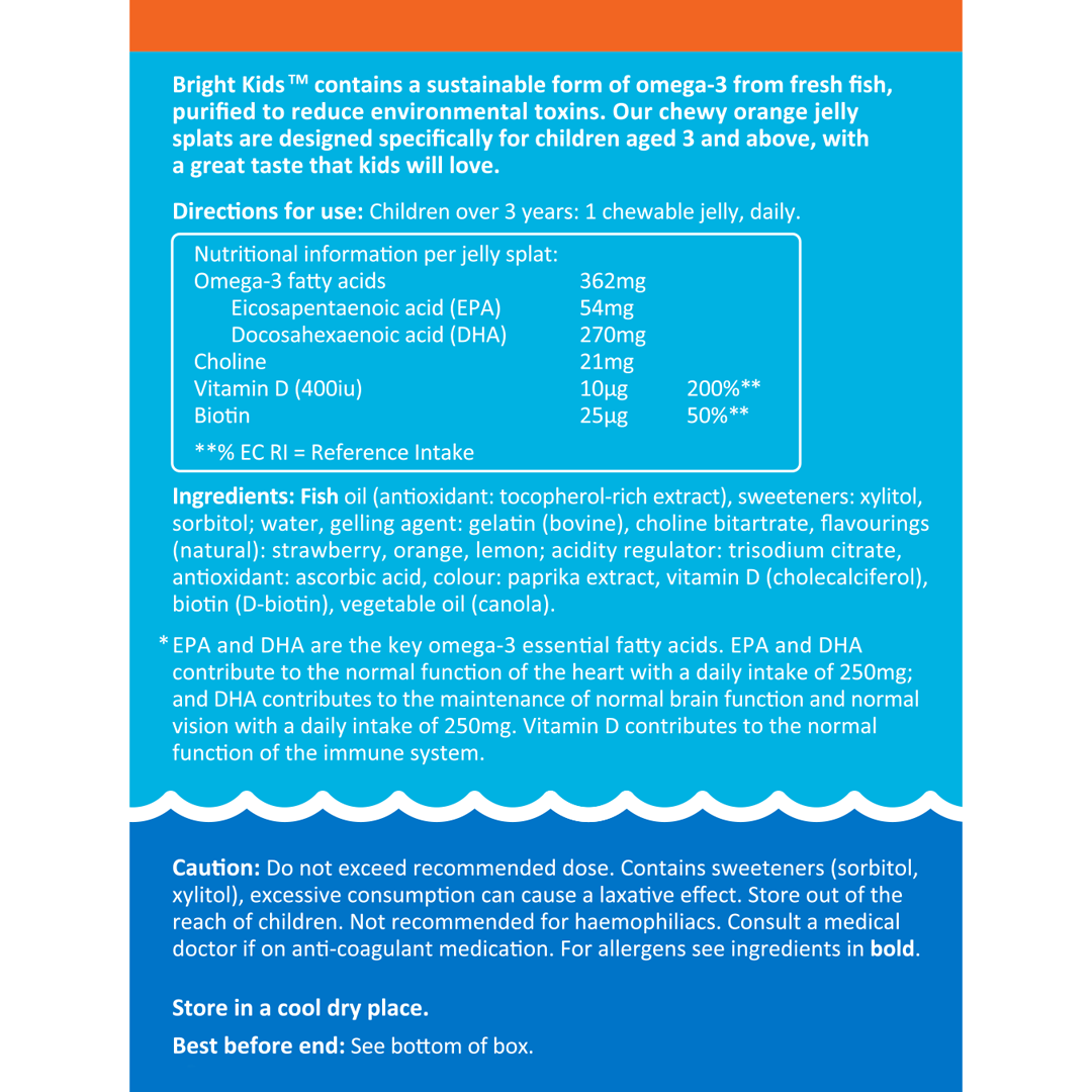 Eskimo-3 Bright Kids Fish Oil Jelly Splats - 27 Jellies | Metagenics