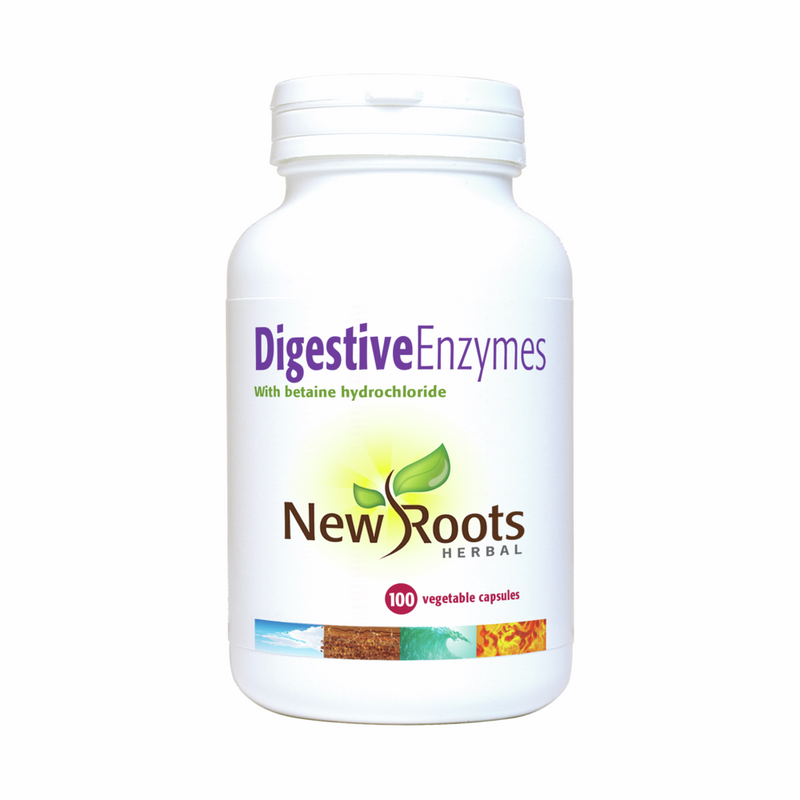Enzime digestive cu clorhidrat de betaina | 100 capsule | New Roots Herbal