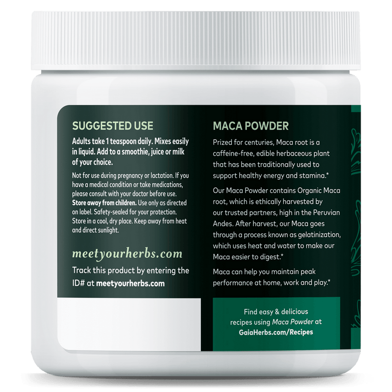 Maca Powder (Gelatinized) - 227g | Gaia Herbs