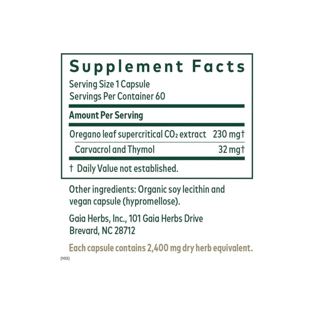 Oil of Oregano 230mg - 60 Liquid Phyto-Caps | Gaia Herbs