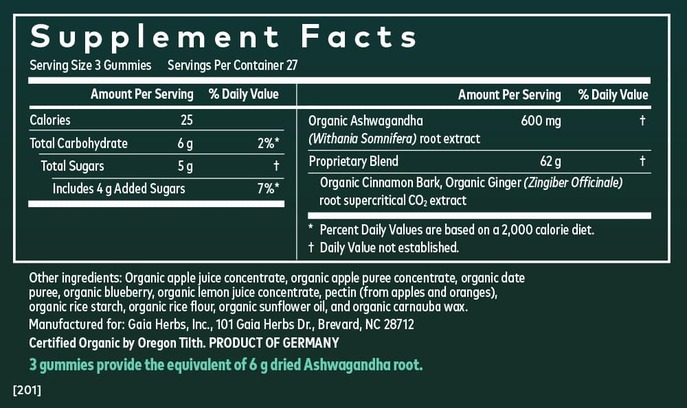 Ashwagandha Gummies - 45 Gummies | Gaia Herbs