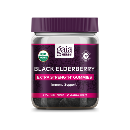 Black Elderberry Extra Strength Gummies - 40 Gummies | Gaia Herbs