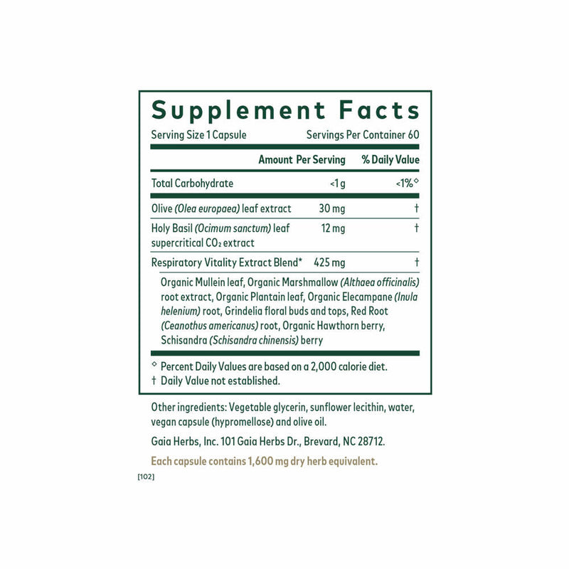 Daily Lung Formula - 60 Liquid Phyto-Caps | Gaia Herbs