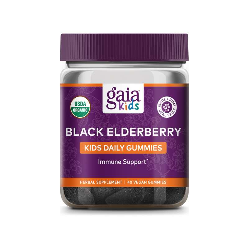 Black Elderberry Kids Daily Gummies | 40 Gummies | Gaia Herbs