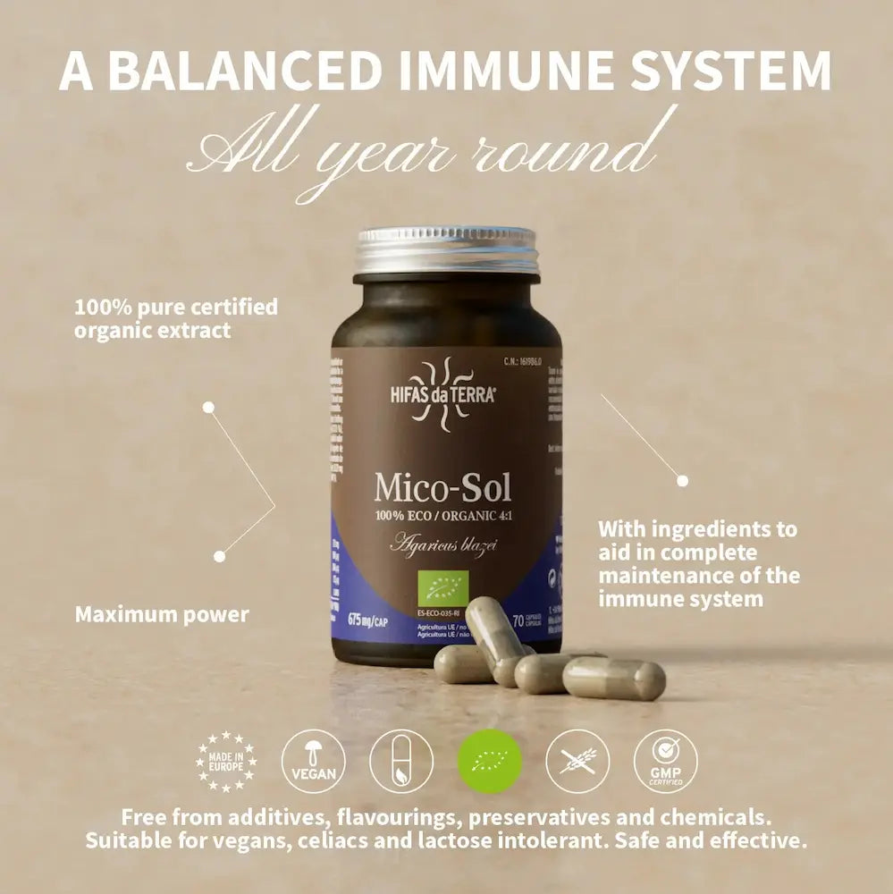 Mico-Sol (Royal Sun Agaricus) - 70 Capsules | Hifas da Terra