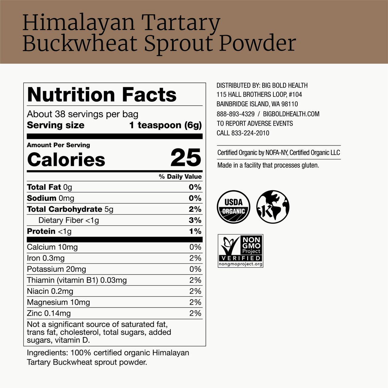 Himalayisches Buchweizensprossenpulver -28g| Big Bold Health