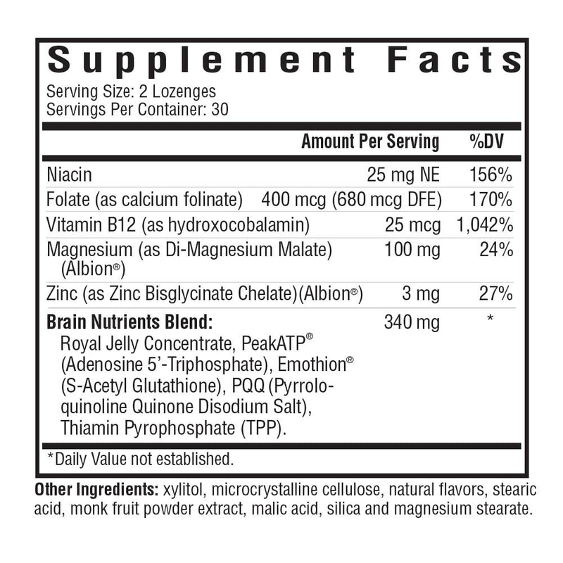 Brain Nutrients - 60 Lozenges| Seeking Health