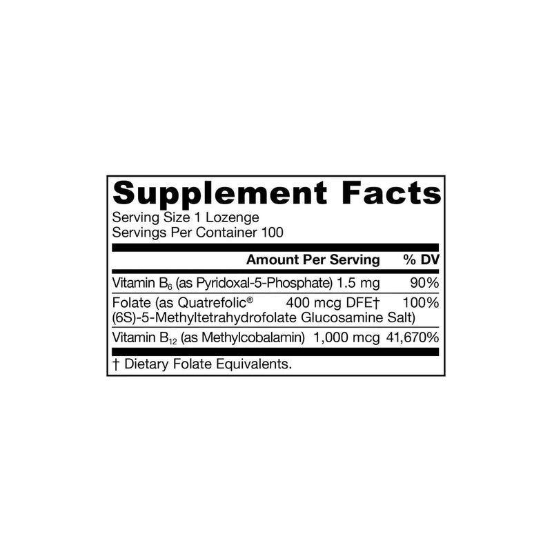 Methyl B-12 & Methyl Folate | Lemon Flavour | 100 Chewable Tablets