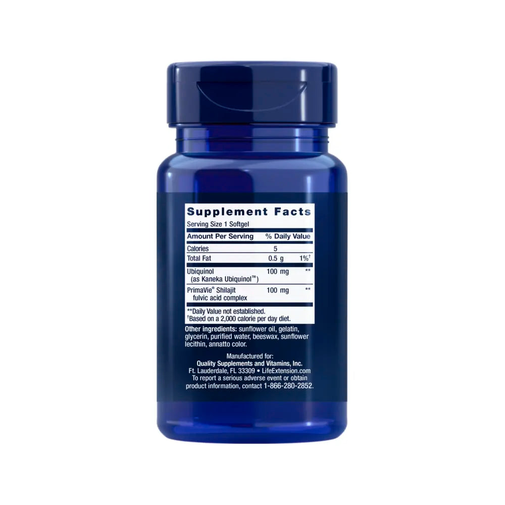 Super Ubiquinol CoQ10 with Enhanced Mitochondrial Support 100mg - 60 Softgels | Life Extension