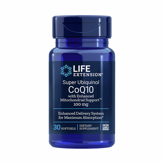Super Ubiquinol CoQ10 with Enhanced Mitochondrial Support 100mg - 30 Softgels | Life Extension