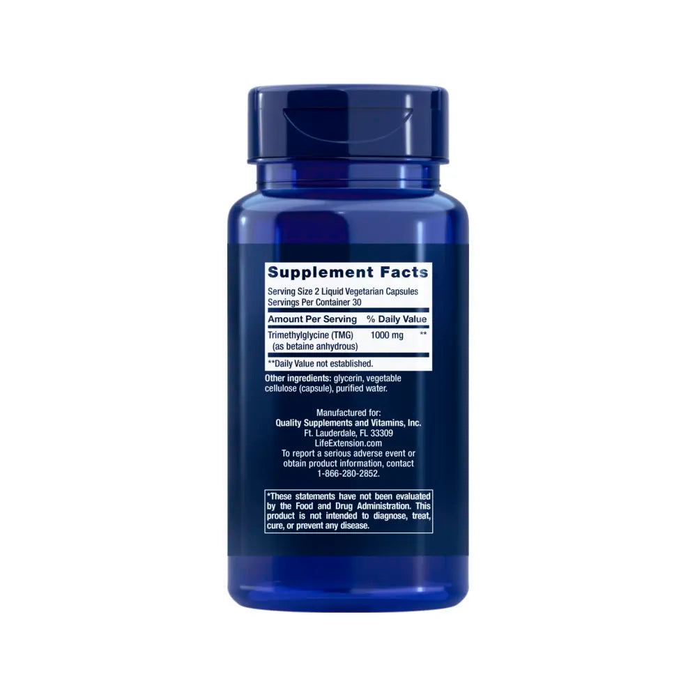 TMG 500mg - 60 capsules liquides | Life Extension