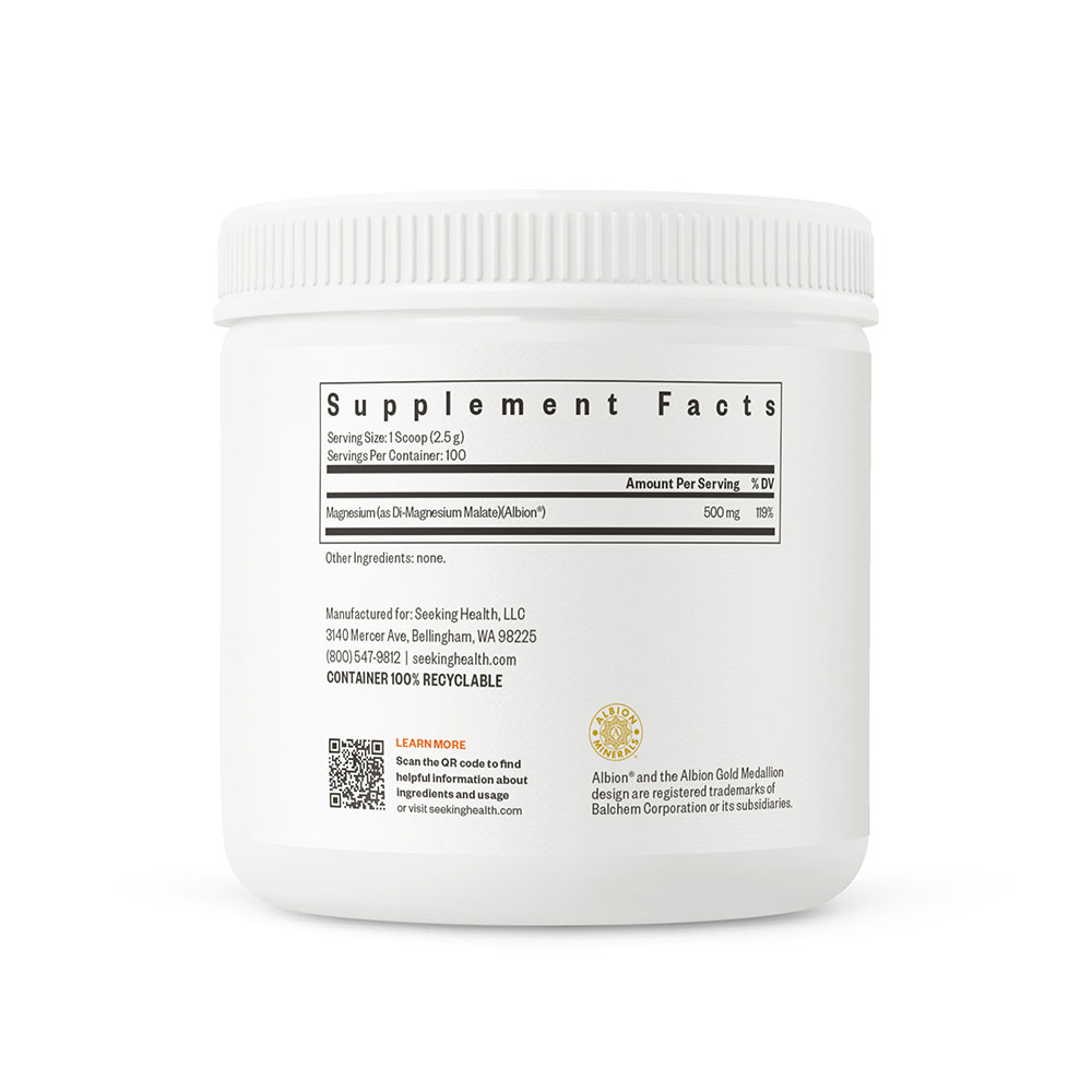 Magnesium Malate Powder 500mg - 250g | Seeking Health