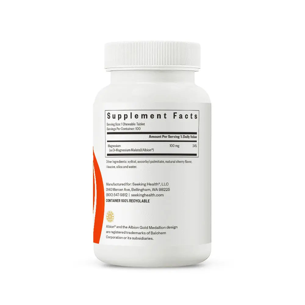 Magnesium Malate Chewable - 100 Chewable Tablets | Seeking Health
