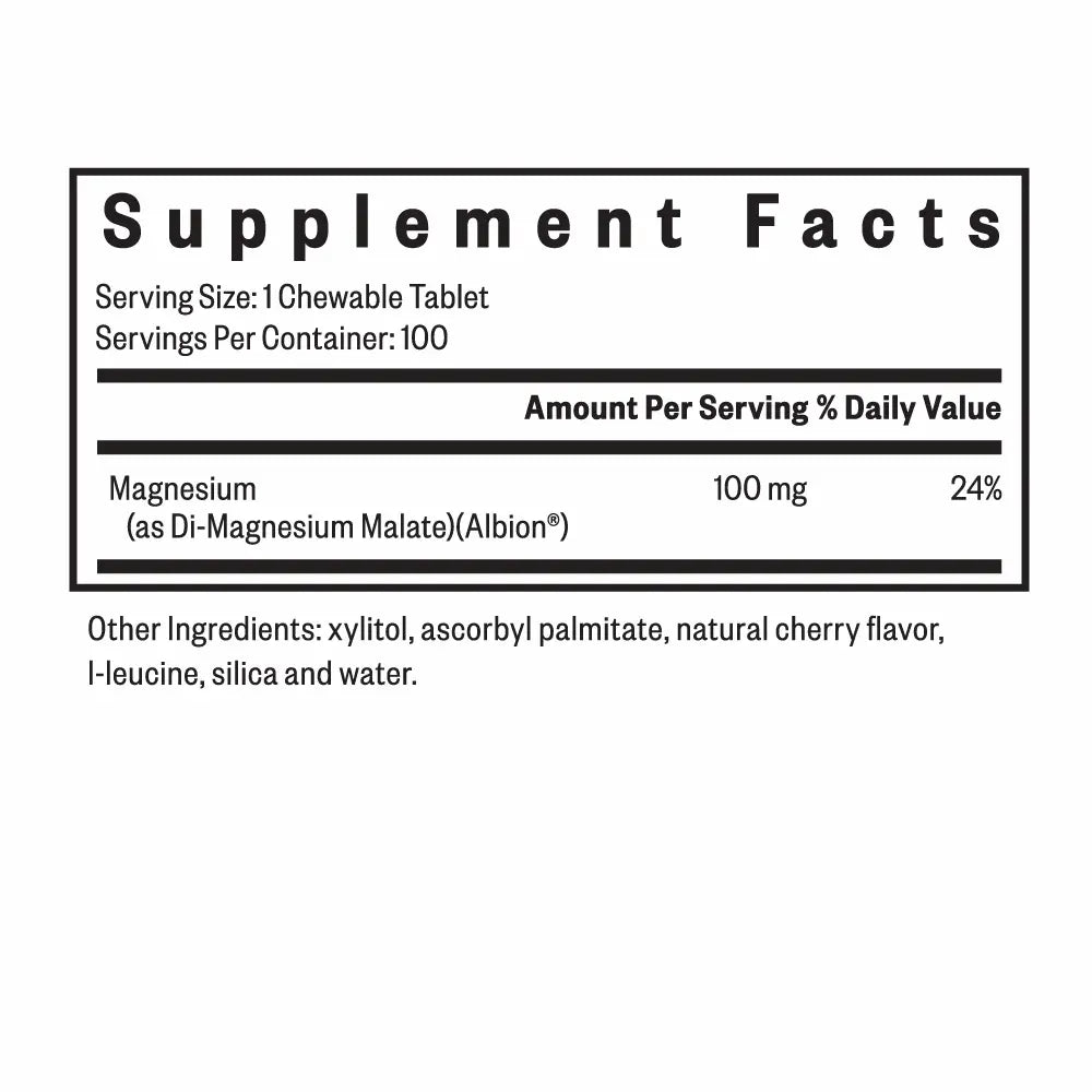Magnesium Malate Chewable - 100 Chewable Tablets | Seeking Health
