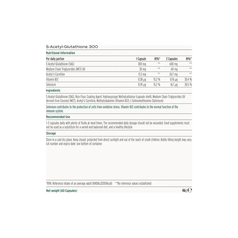 S-Acetil-Glutation 300 | 60 Capsule | MakeWell