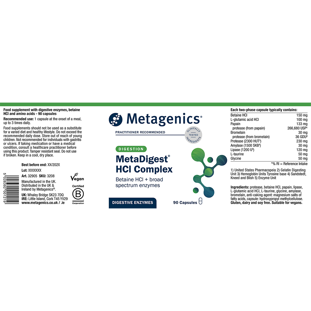 MetaDigest HCl Complex - 90 Capsules | Metagenics