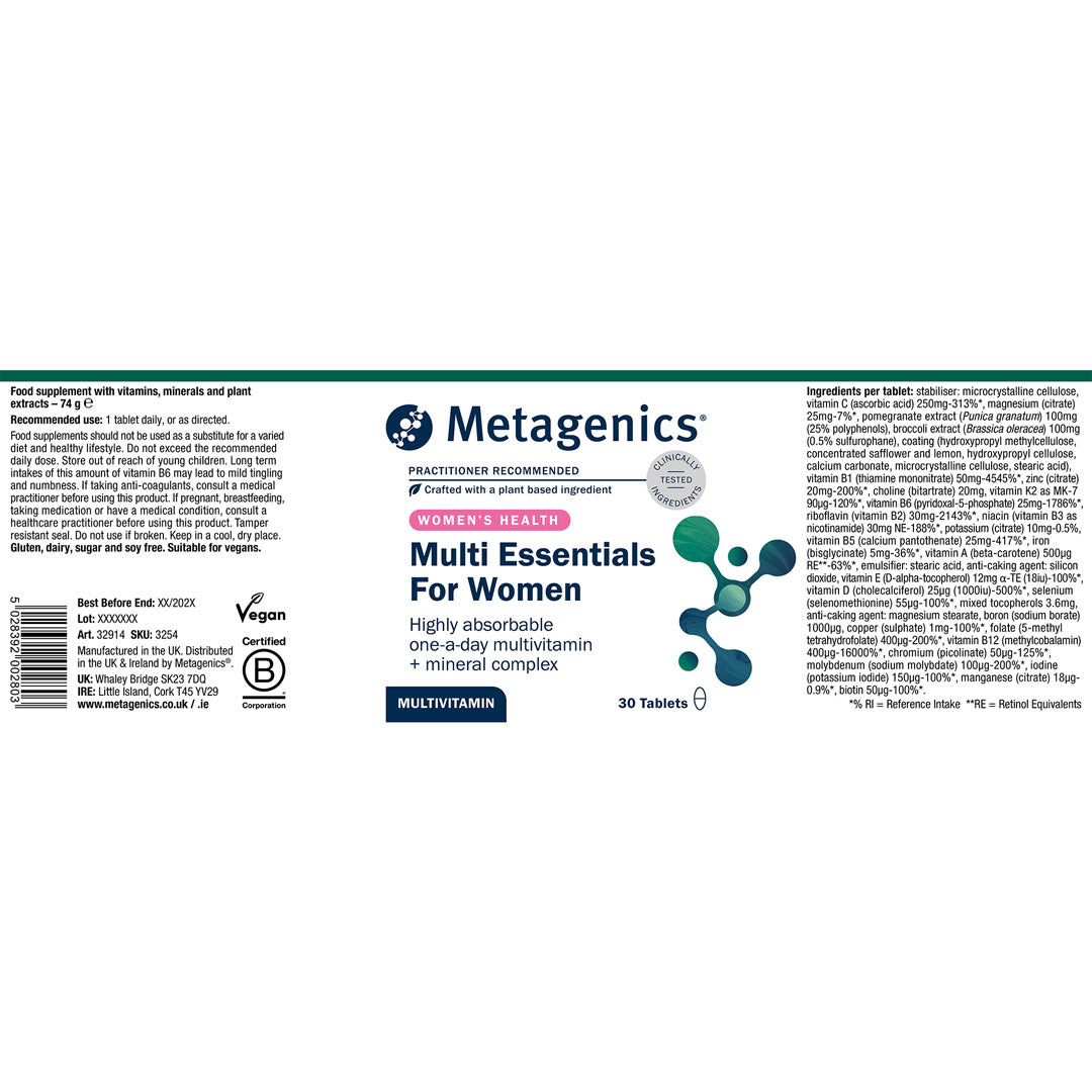 Multi Essentials For Women Multivitamin - 30 Tablets | Metagenics