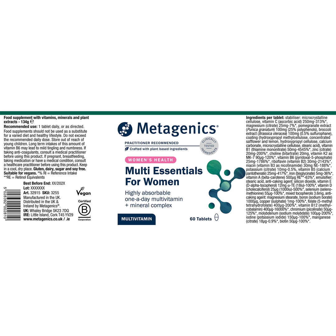 Multi Essentials For Women Multivitamin - 60 Tablets | Metagenics