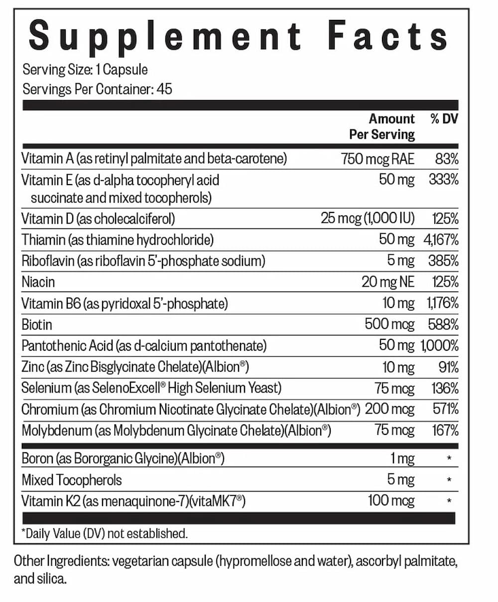 Multivitamin One Sensitive - 45 Capsules | Seeking Health