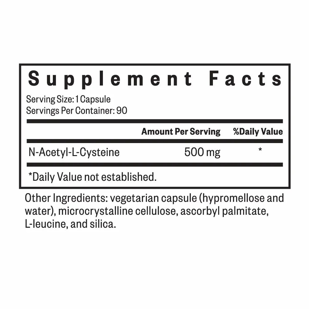 N-Acetyl-L-Cysteine (NAC) 500mg - 90 Capsules | Seeking Health