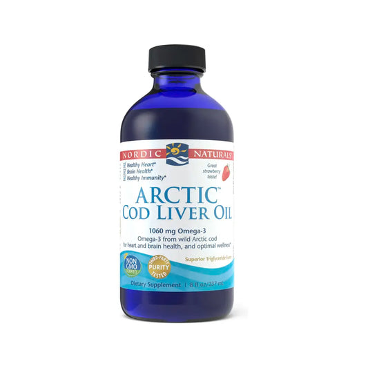Arctic-D Torskelever Olie | 1060mg | Jordbærsmag | 237 ml | Nordic Naturals