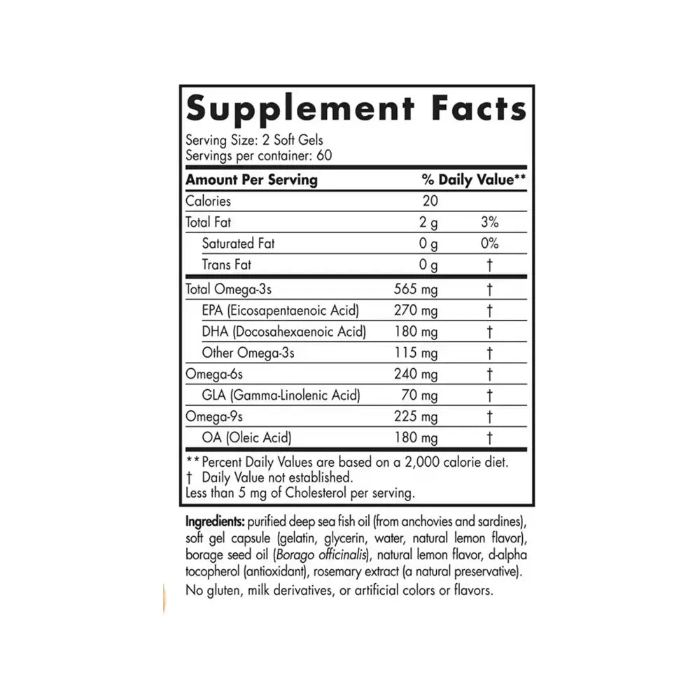 Complete Omega  565mg (Lemon Flavour) - 120 Softgels | Nordic Naturals