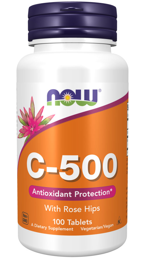 Vitamin C-500 mit Hagebutten - 100 Tabletten | NOW Foods