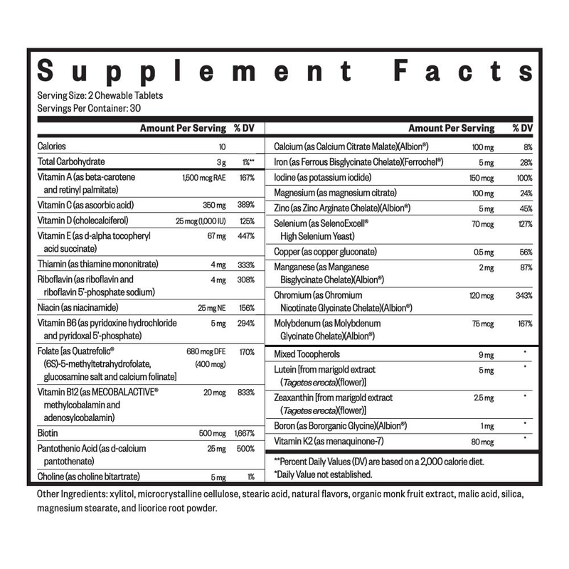 Optimal Multivitamin Chewable | 60 tyggetabletter | Seeking Health