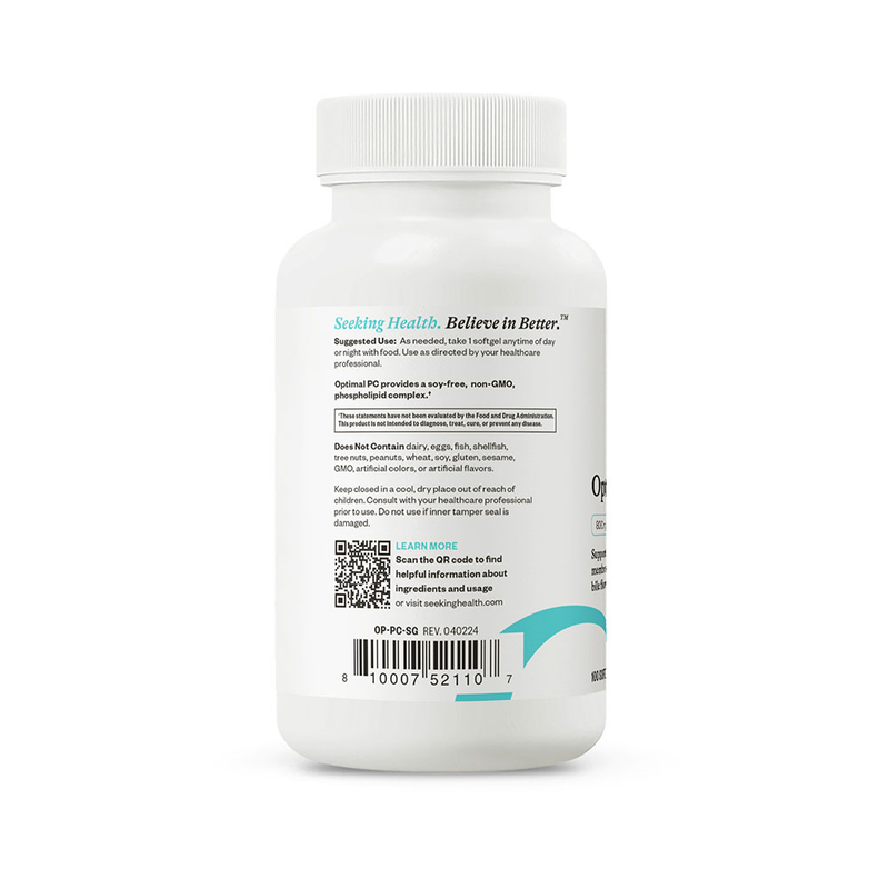 Optimal PC Phospholipid Complex - 100 Softgels | Seeking Health