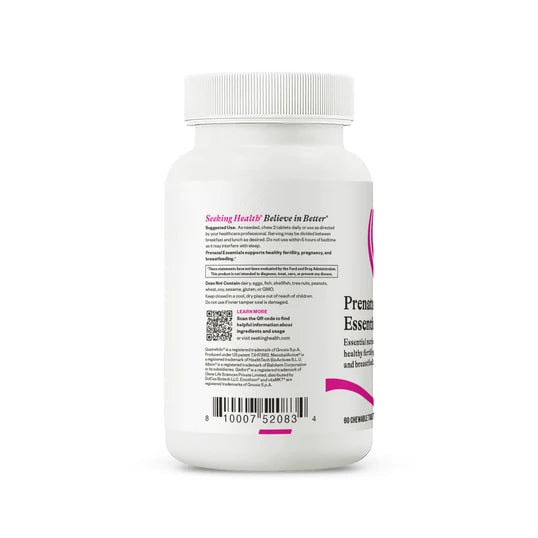Prenatal Essentials Chewable - 60 Chewable Tablets | Seeking Health