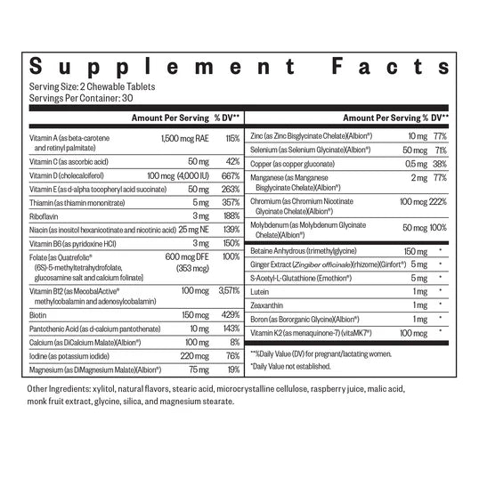 Prenatal Essentials Chewable - 60 Chewable Tablets | Seeking Health