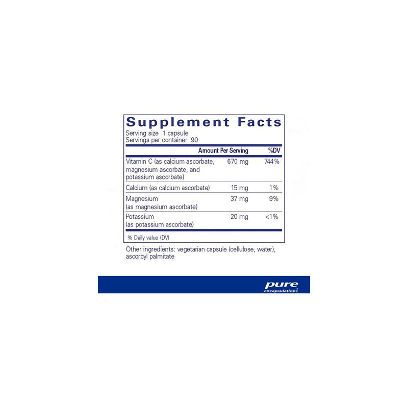 Acid ascorbic tamponat | 90 Capsule | Pure Encapsulations