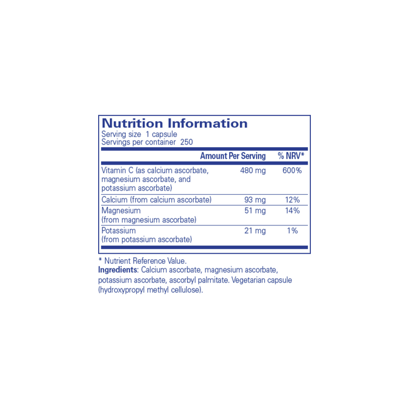 Acid ascorbic tamponat | 250 Capsule | Pure Encapsulations