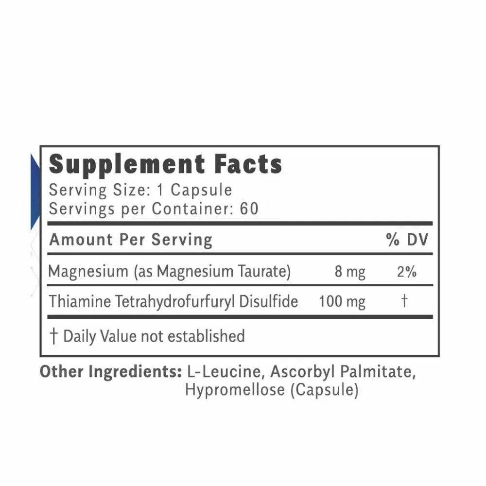 Thiamax High Absorption Vitamin B1 - 60 Capsules | Objective Nutrients