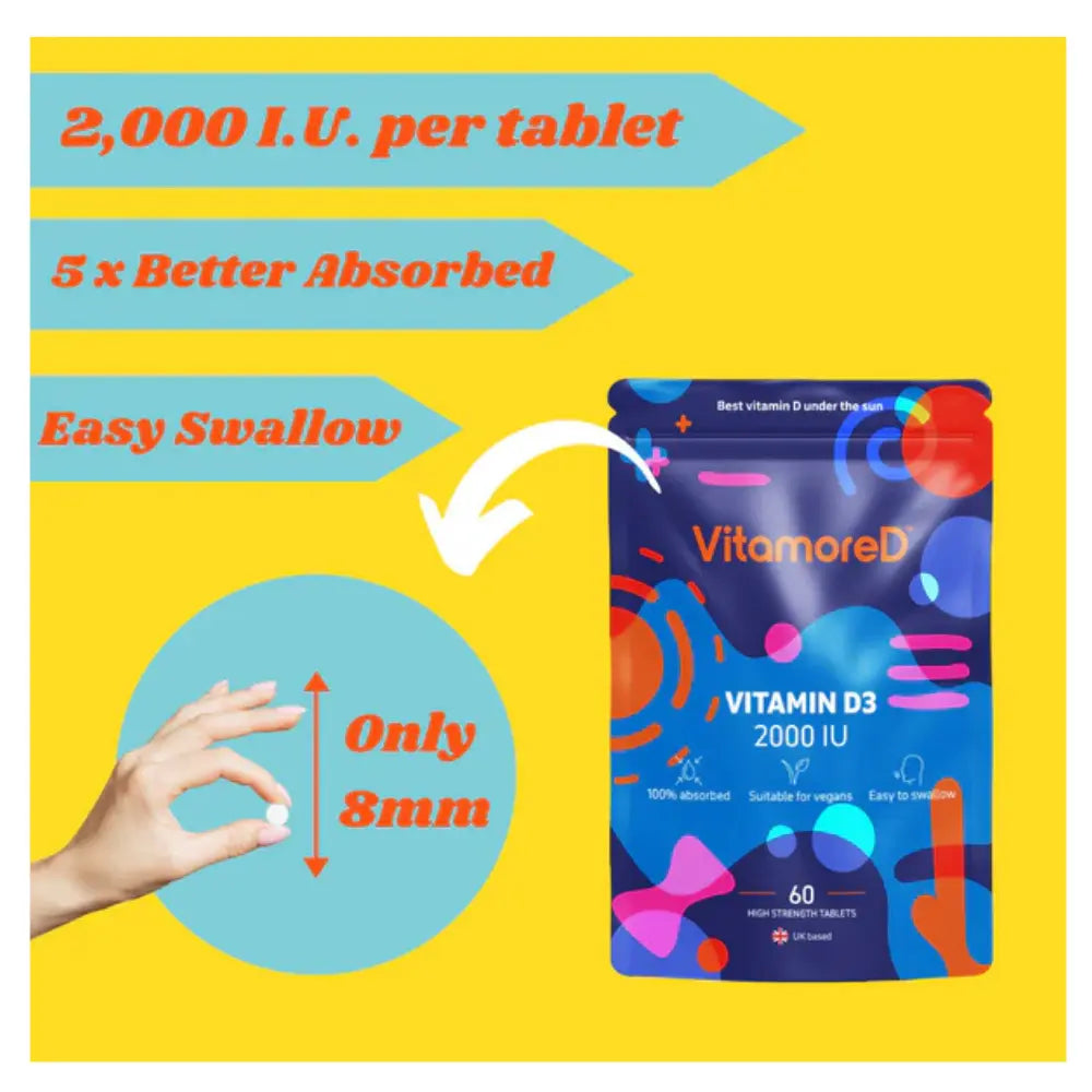 Vitamin D3 2000 IU - 60 Tablets | VitamoreD